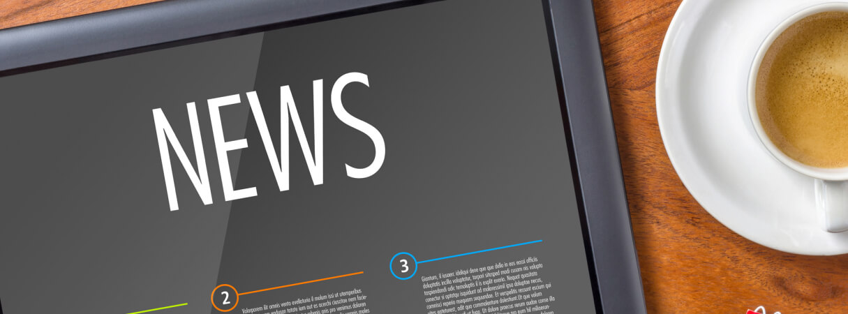 News icon displayed on a tablet screen